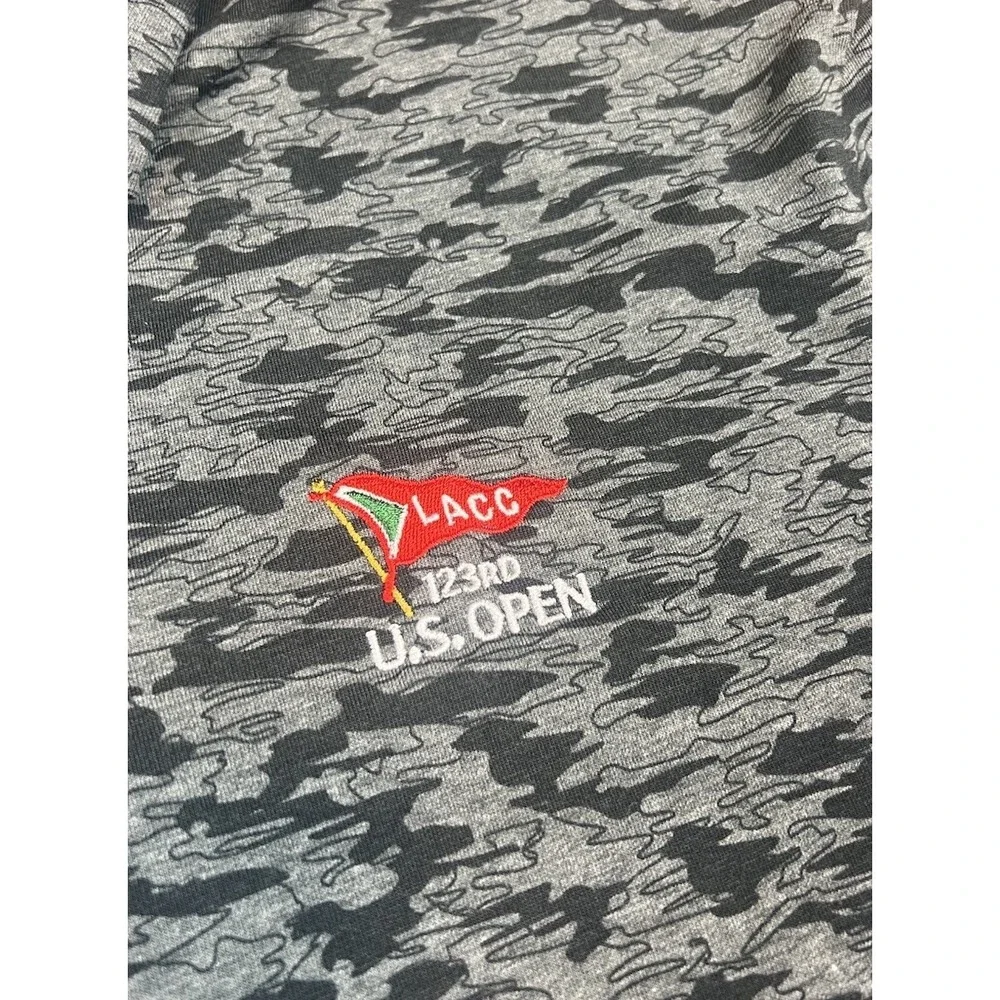 NWT LACC US Open Los Angeles Country Club Adidas Golf Polo Camo Shirt Sz Large